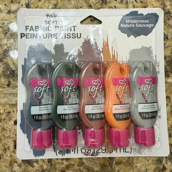 NWT Soft Fabric Paint Set - Blue, Green, Orange, Gray - Picture 1 of 2
